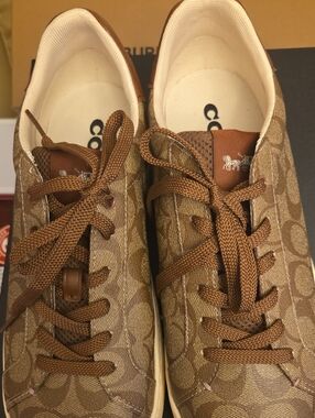 Coach Brown Signature Monogram Low-Top Sneakers